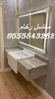 مغاسل رخام ، ديكورات مغاسل الحمامات جميلة وفاخرة 2