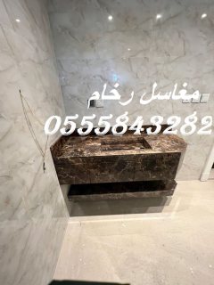 مغاسل رخام ، ديكورات مغاسل الحمامات جميلة وفاخرة 7