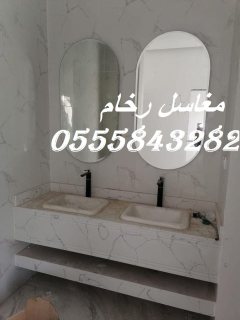   مغاسل رخام ، ديكورات مغاسل الحمامات جميلة وفاخرة 7