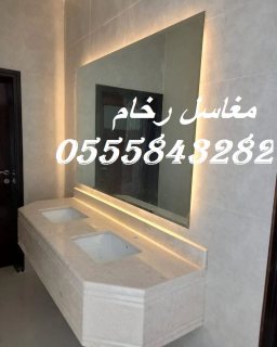  مغاسل رخام ، صور ديكورات حمام مودرن  2