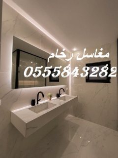  مغاسل رخام ، صور ديكورات حمام مودرن  6