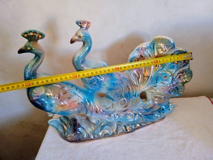 تحفة فنية ايطالية انتيك من السيراميك الحر المطلي بماء الذهب  3