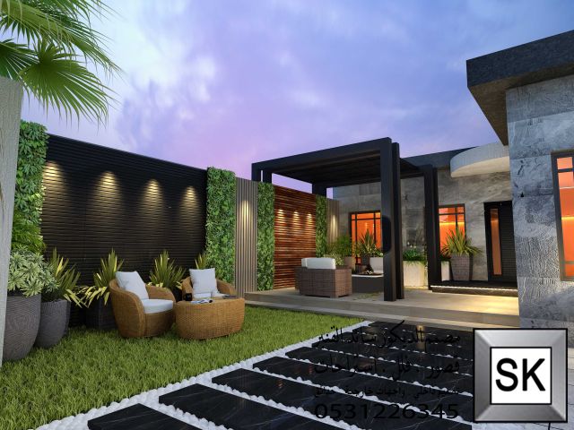 تصميم و تشطيب لاندسكيب شاليهات و مزارع في الرياض 6