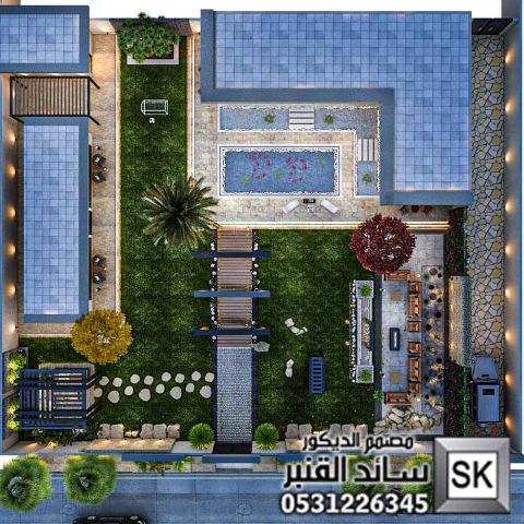 تصميم و تشطيب لاندسكيب شاليهات و مزارع في الرياض 7
