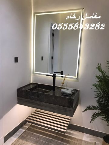 مغاسل رخام ، ديكورات مغاسل الحمامات جميلة وفاخرة 2