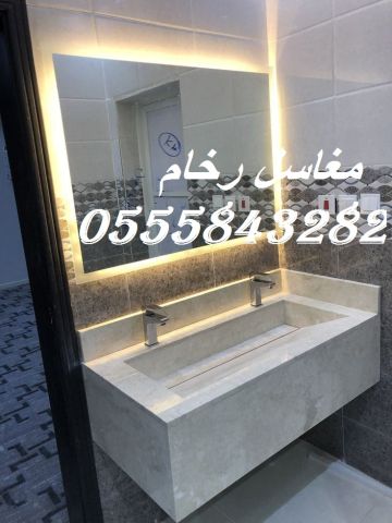 مغاسل رخام ، ديكورات مغاسل الحمامات جميلة وفاخرة 5