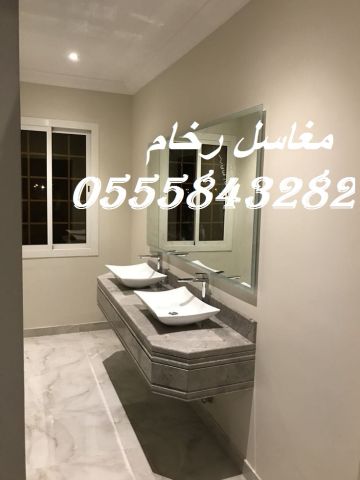 مغاسل رخام ، ديكورات مغاسل الحمامات جميلة وفاخرة 7