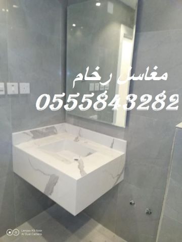  مغاسل رخام ، ديكورات مغاسل الحمامات جميلة وفاخرة 5