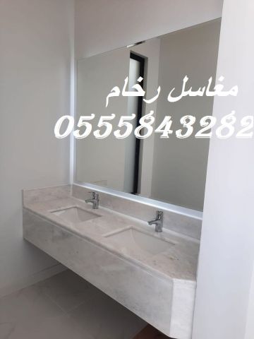  مغاسل رخام ، ديكورات مغاسل الحمامات جميلة وفاخرة 6