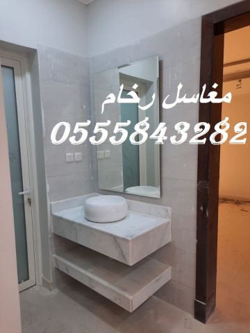  مغاسل رخام ، ديكورات مغاسل الحمامات جميلة وفاخرة 8