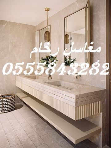  مغاسل رخام ، ديكورات مغاسل الحمامات جميلة وفاخرة 9