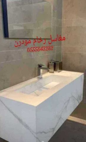 مغاسل رخام ، صور مغاسل رخام بسيطة ، ديكورات غرف دش منوعة 9