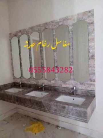 مغاسل رخام ، صور ديكورات حمام مودرن 
