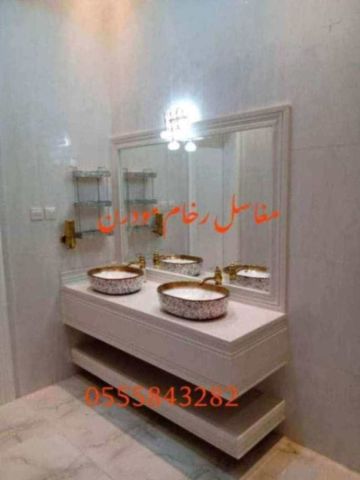 مغاسل رخام ، صور ديكورات حمام مودرن  5