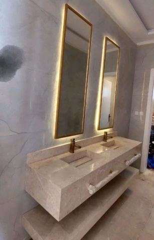 مغاسل رخام , ديكورات مغاسل حمامات جديدة 7