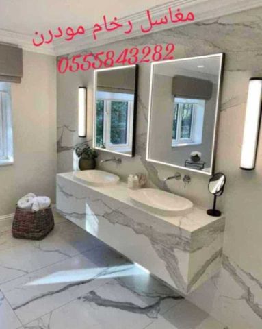مغاسل رخام ، ديكورات مغاسل حمامات ,صور مغاسل 8