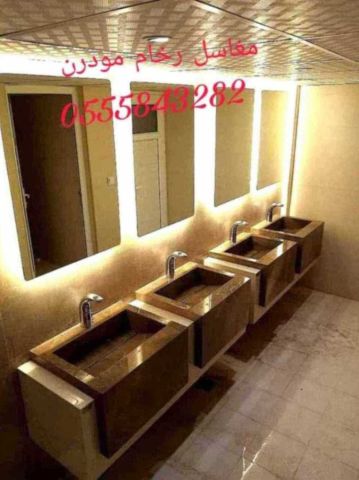مغاسل رخام ، ديكورات حمامات فاخرة  5