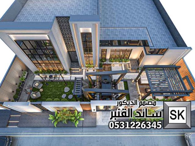 تصميم لاندسكيب منزلي فاخر في الرياض 3