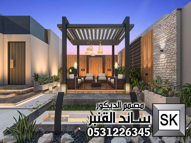 تصميم لاندسكيب منزلي فاخر في الرياض 9