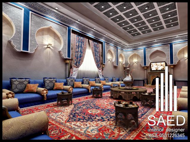 تصميم و تنفيذ ديكور مجالس مغربية فخمة في الرياض
