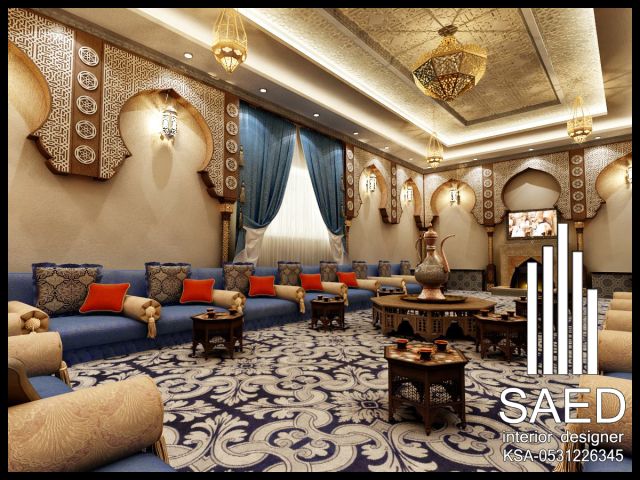 تصميم و تنفيذ ديكور مجالس مغربية فخمة في الرياض 3