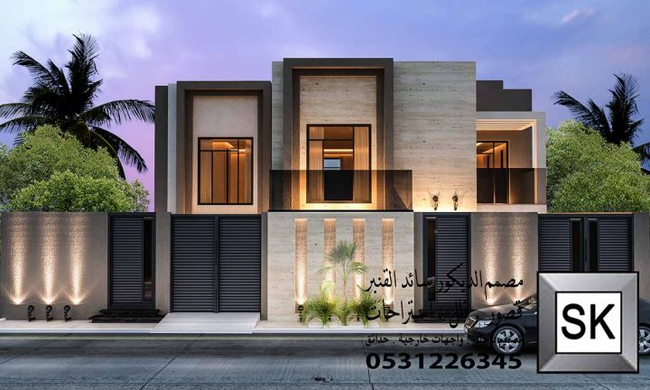 تصميم واجهة فيلا فخمة في الرياض 3
