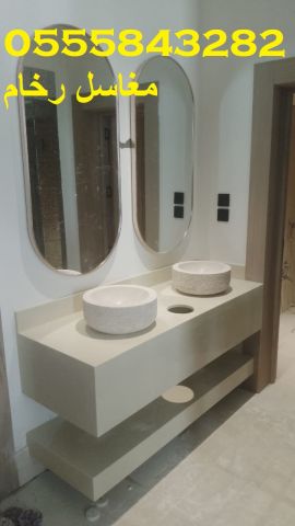  مغاسل رخام , ديكورات حمامات فاخرة  6