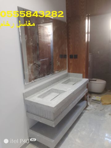  مغاسل رخام , ديكورات حمامات فاخرة  8