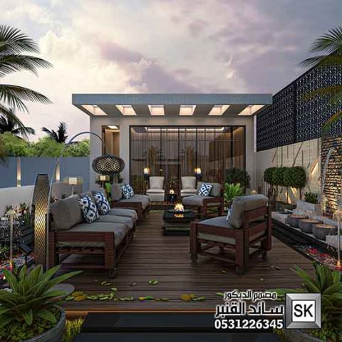 تصميم و تنفيذ لاندسكيب شاليهات و إستراحات فخمة في الرياض 2