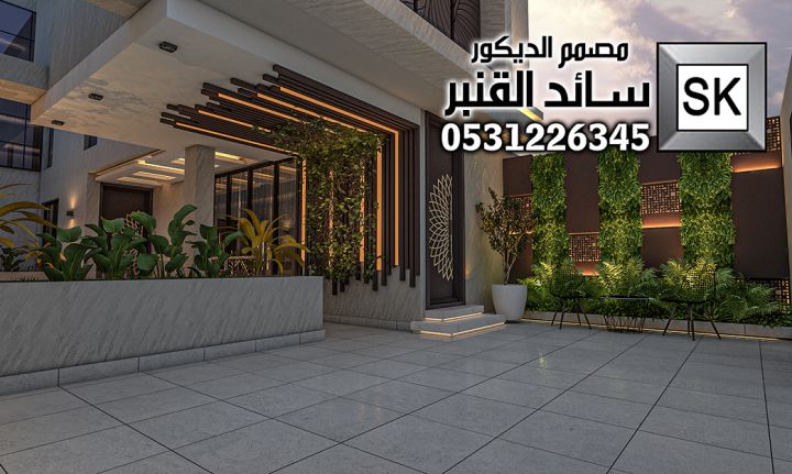 تصميم لاندسكيب منزلي فاخر في الرياض 3