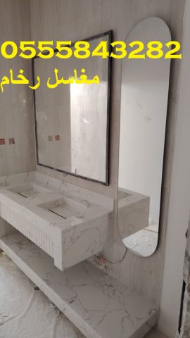  مغاسل رخام , ديكورات حمامات فاخرة  6