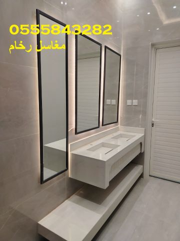  مغاسل رخام , ديكورات مغاسل حمامات جديدة 2