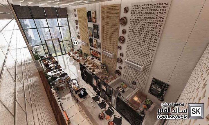 تصميم و تشطيب مطعم بيتزا في الرياض 7