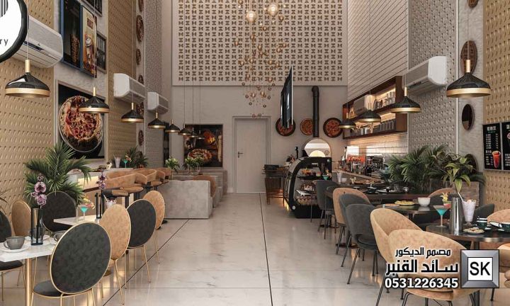 تصميم و تشطيب مطعم بيتزا في الرياض 8