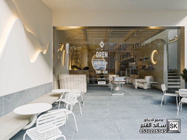 تصميم و تنفيذ كوفي شوب فاخر في الرياض 10