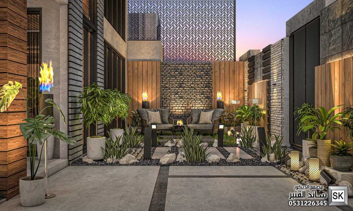 تصميم و تشطيب لاندسكيب منزلي فاخر في الرياض 5