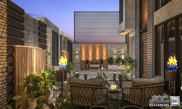 تصميم و تشطيب لاندسكيب منزلي فاخر في الرياض 8