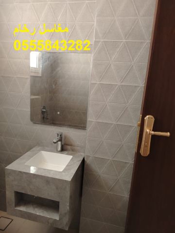   مغاسل رخام ، صور ديكورات حمام مودرن  9
