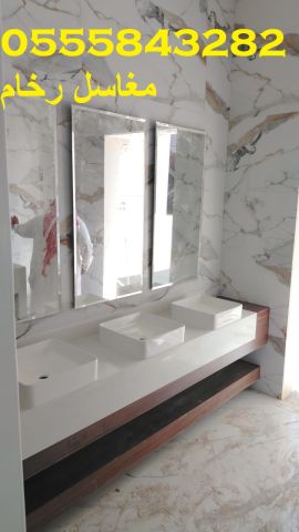  مغاسل رخام , ديكورات مغاسل حمامات جديدة 2