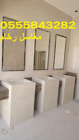  مغاسل رخام , ديكورات مغاسل حمامات جديدة 3