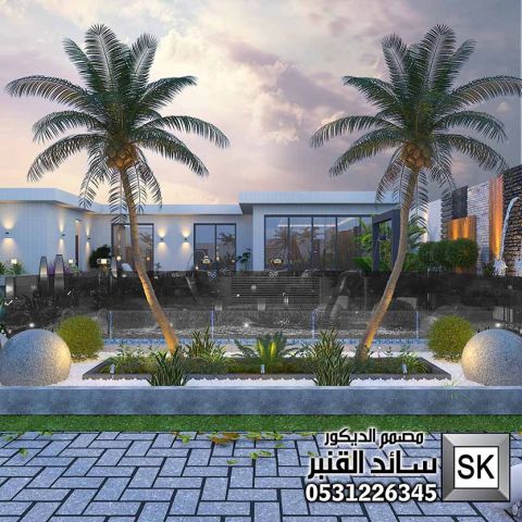 مصمم لاندسكيب شاليهات في الرياض