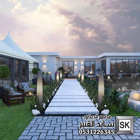 مصمم لاندسكيب شاليهات في الرياض 3