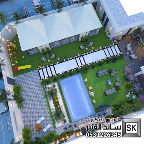مصمم لاندسكيب شاليهات في الرياض 5