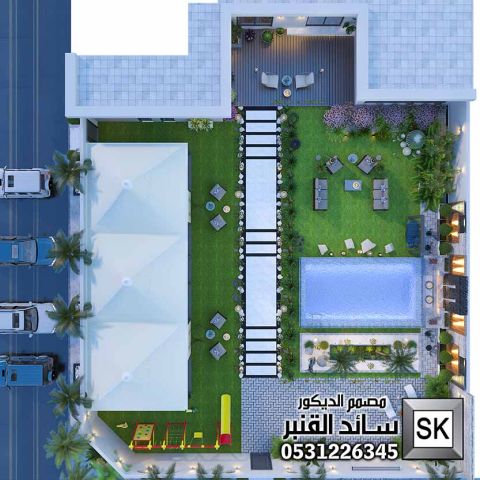 مصمم لاندسكيب شاليهات في الرياض 6