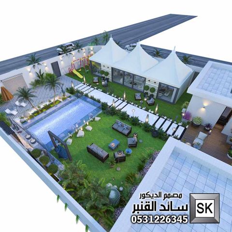 مصمم لاندسكيب شاليهات في الرياض 7
