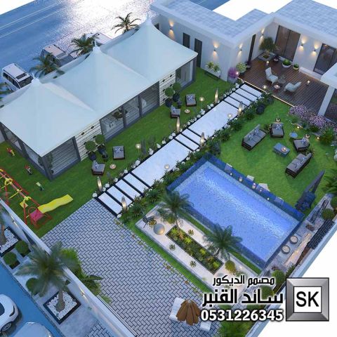 مصمم لاندسكيب شاليهات في الرياض 9
