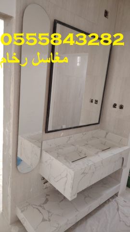  مغاسل رخام , ديكورات حمامات فاخرة  2