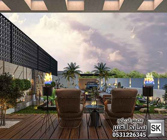 مصمم لاندسكيب و حدائق شاليهات و فلل في الرياض 5