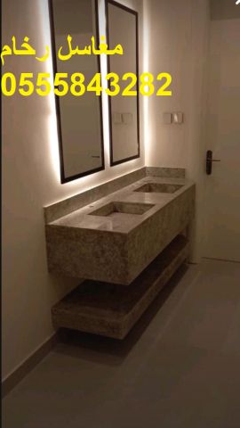 مغاسل رخام , ديكورات حمامات فاخرة  8