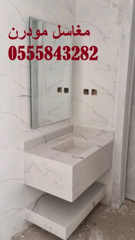   مغاسل رخام , ديكورات مغاسل حمامات جديدة 4